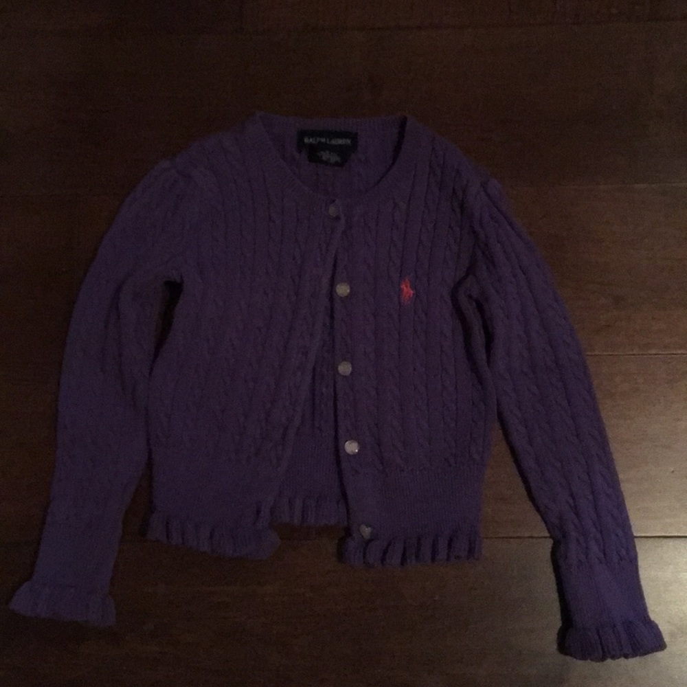 3/$22 Ralph Lauren purple cable sweater